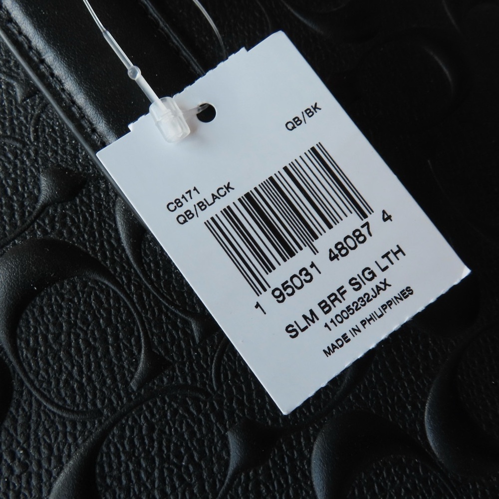 Coach Graham Slim Brief In Black Signature Leather - Picture 9 of 9